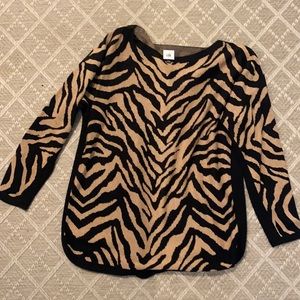 Animal print sweater tunic